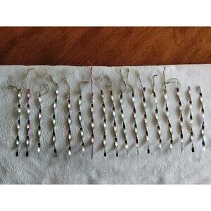 17x Vintage Twisted Aluminum 5.25" Icicles Metal Christmas Tree Ornaments